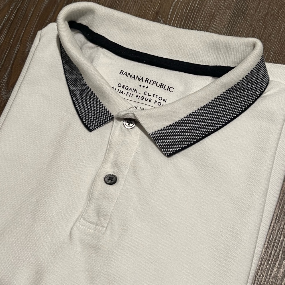 Banana Republic White Polo Shirt